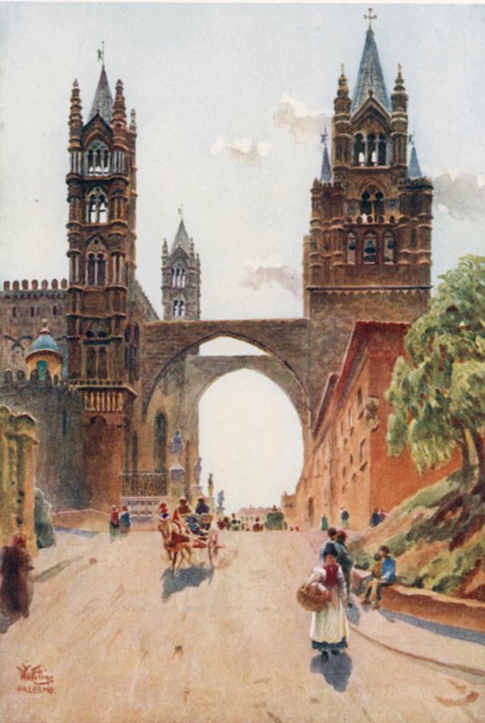 Palermo. Katedra (kolor lito) autorstwa William Wiehe Collins