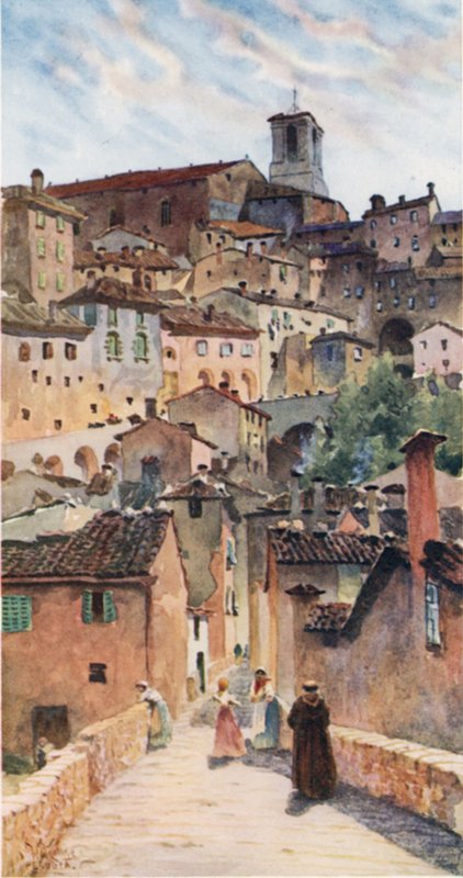 Perugii. Katedra i Stare Miasto (kolor lito) autorstwa William Wiehe Collins
