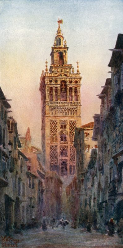 Sewilla, Wieża Giralda (kolor lito) autorstwa William Wiehe Collins