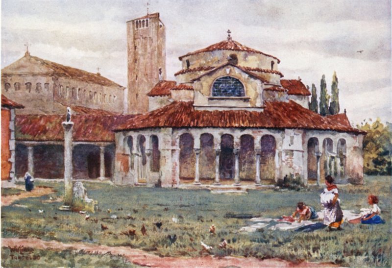 Torcello. Sta Fosca i Katedra (kolor lito) autorstwa William Wiehe Collins