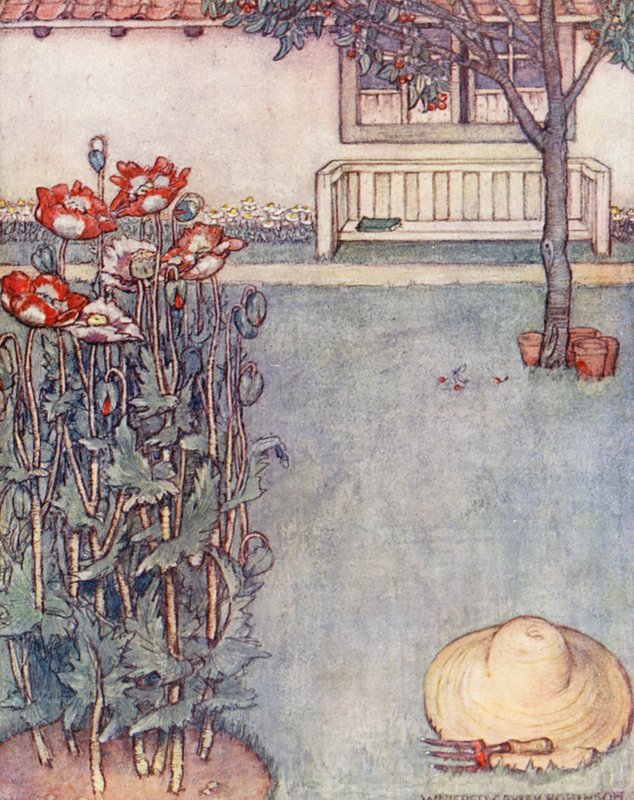Księga ogrodnictwa dla dzieci: Maki (kolorowa litografia) autorstwa Winifred Cayley Robinson