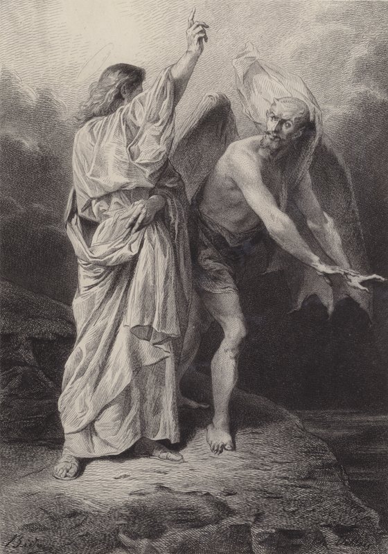 Chrystus kuszony przez diabła autorstwa after Albert Robida