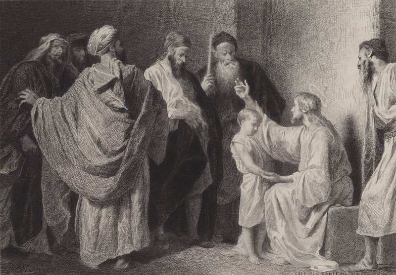 Jezus i dziecko autorstwa after Albert Robida
