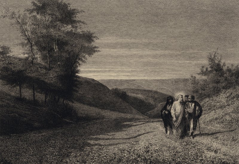 Jezus i jego uczniowie w drodze do Cezarei autorstwa after Albert Robida