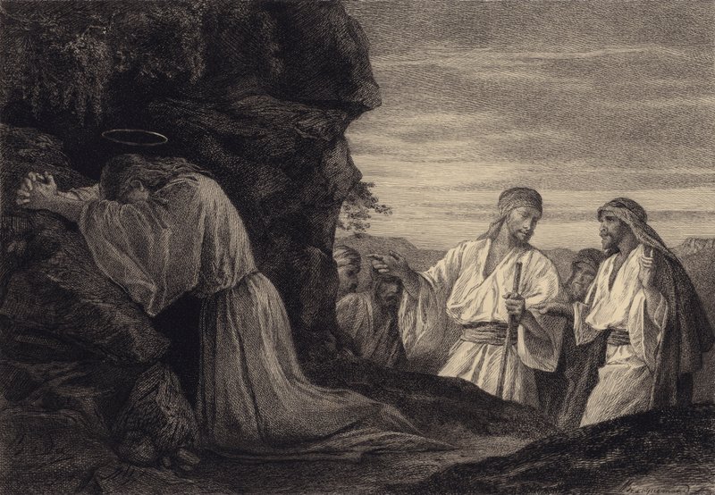 Jezus w modlitwie autorstwa after Albert Robida