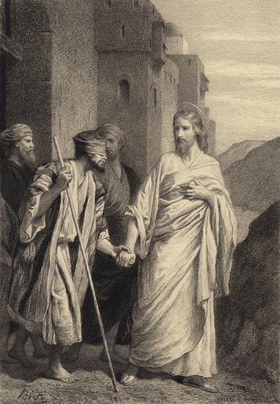 Jezus prowadzi niewidomego autorstwa after Albert Robida