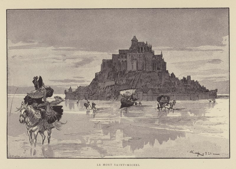 Mont Saint Michel autorstwa after Albert Robida