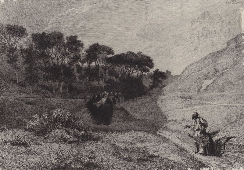 Dwaj niewidomi z Jerycha autorstwa after Albert Robida