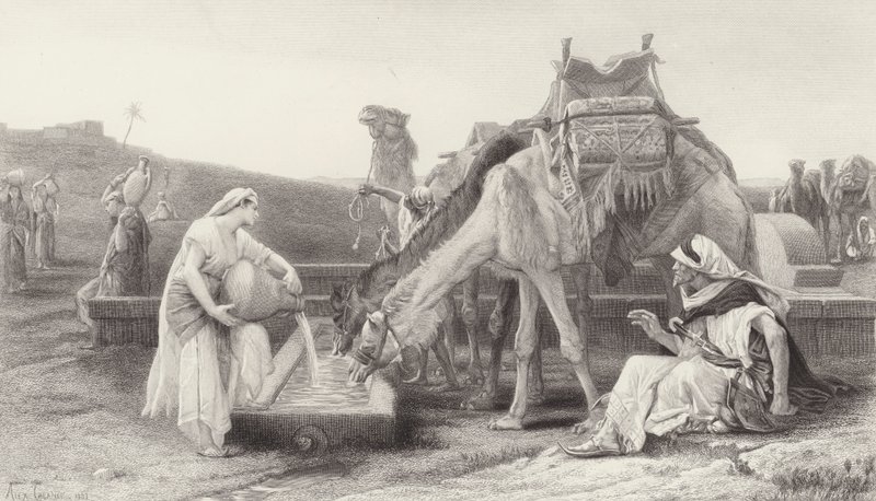 Rebeka i Eliezer autorstwa after Alexandre Cabanel
