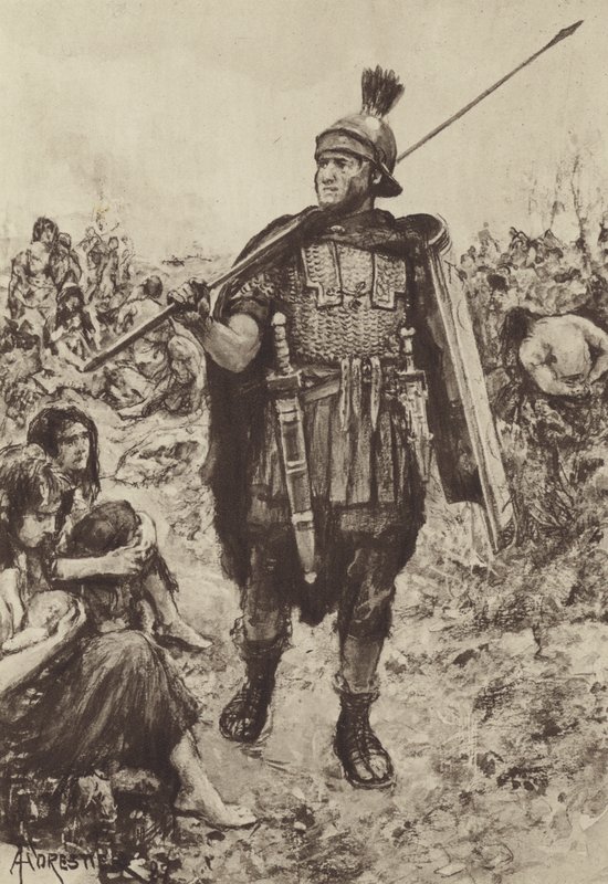 Legionista strzegący jeńców na polu autorstwa after Amedee Forestier