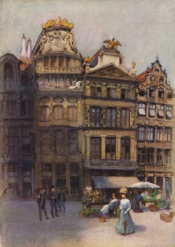 Stare domy na Grande Place, Bruksela autorstwa after Amedee Forestier