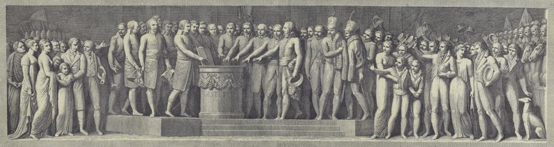 Uroczyste zaprzysiężenie przysięgi ustanawiającej Republikę Przedalpejską, 29 czerwca 1796 r. autorstwa after Andrea Appiani the Elder