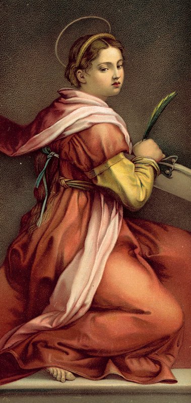 Św. Katarzyna (chromolitho) autorstwa Andrea del (after) Sarto