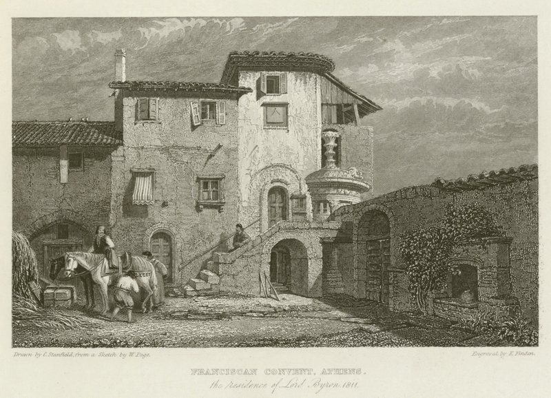 Klasztor franciszkanów, Ateny, rezydencja Lorda Byrona, 1811 autorstwa after C. Stanfield