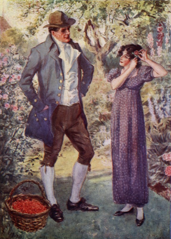 Adam Bede daje różę Hetty autorstwa after Charles Edmund Brock