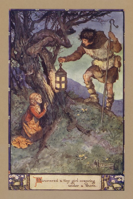 Odkryłem małą dziewczynkę kulącą się pod cierniem autorstwa after Charles Edmund Brock