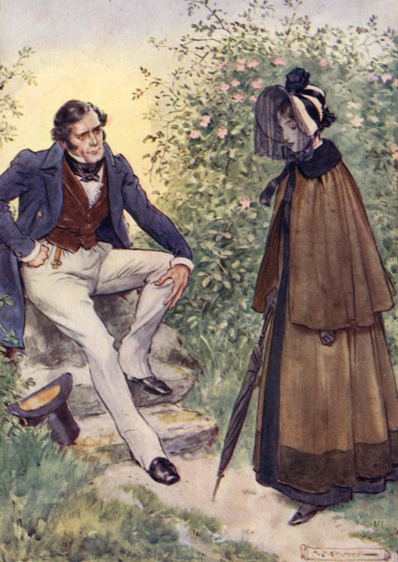 Jane Eyre spotyka pana Rochestera przy stile autorstwa after Charles Edmund Brock