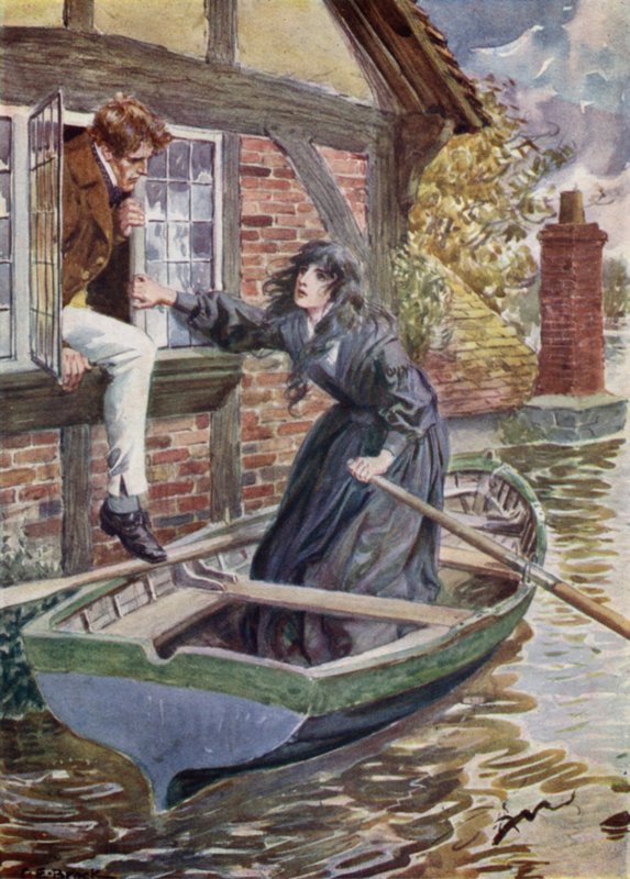 Maggie Tulliver ratuje Toma w młynie autorstwa after Charles Edmund Brock
