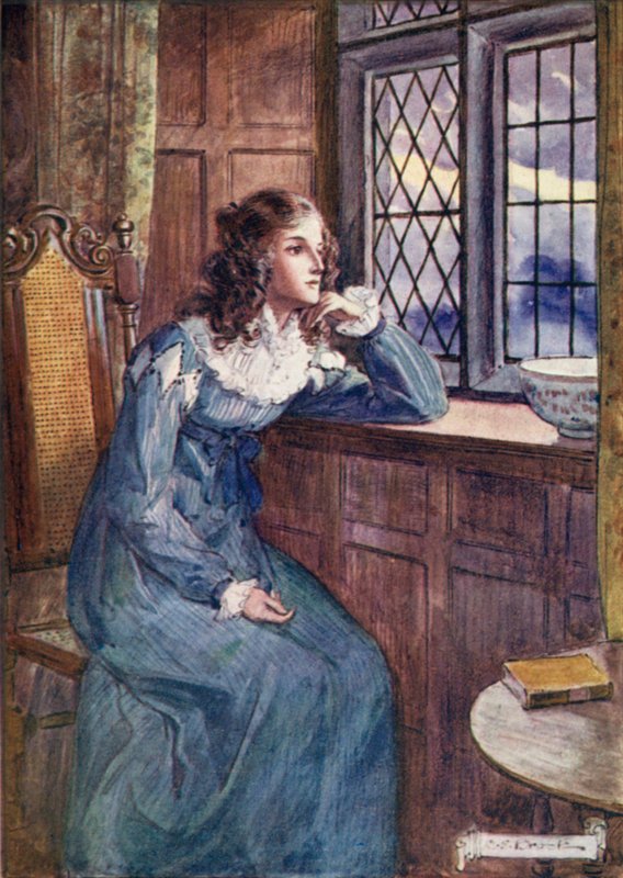 Shirley przy oknie autorstwa after Charles Edmund Brock