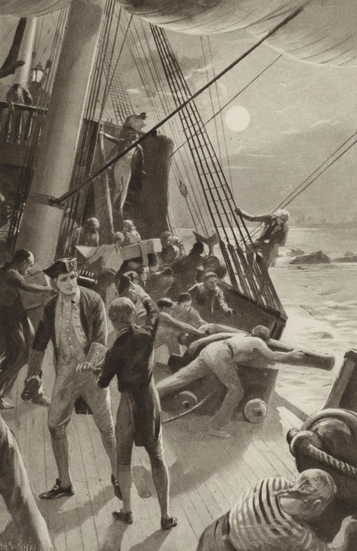 Kapitan James Cooks ma kłopoty z Cape Tribulation autorstwa after Charles Mills Sheldon
