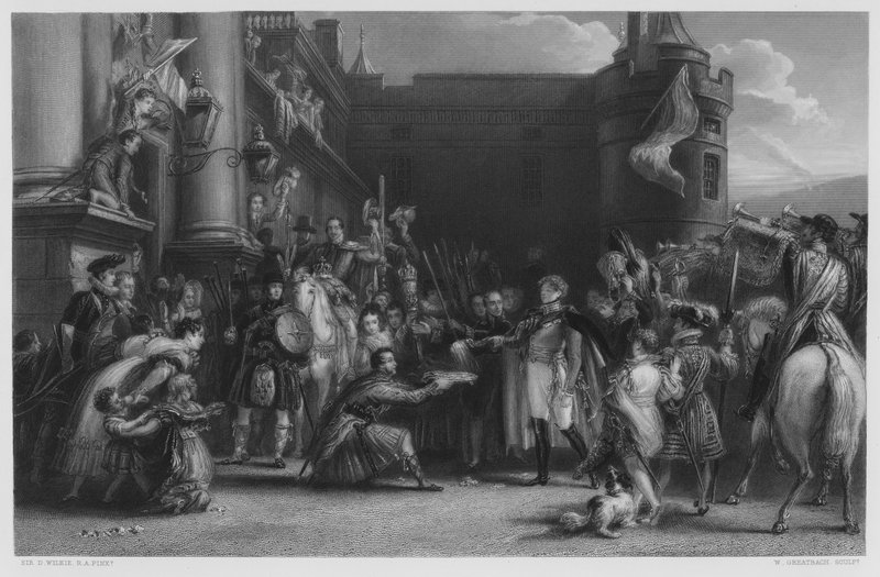 Król w Holyrood, ze zdjęcia w Królewskiej Kolekcji autorstwa after David Wilkie