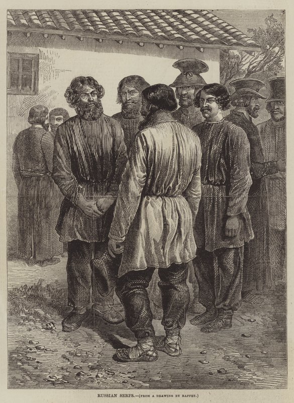 rosyjscy chłopi autorstwa after Denis Auguste Marie Raffet