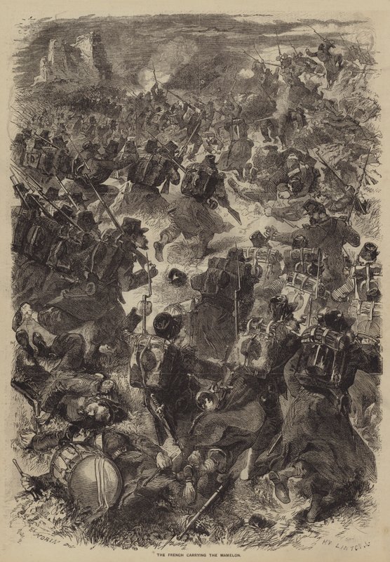 Francuzi niosący Mamelon autorstwa after Edmond Morin