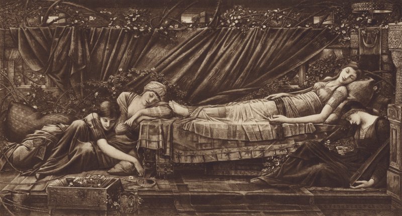 Śpiąca królewna autorstwa after Edward Coley Burne Jones