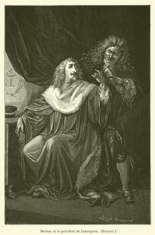 Boileau i prezes Lamoignon, Boileau autorstwa after Emile Antoine Bayard