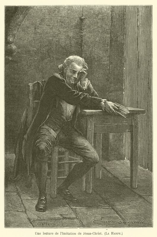 Czytanie Naśladowania Jezusa Chrystusa, Harfa autorstwa after Emile Antoine Bayard