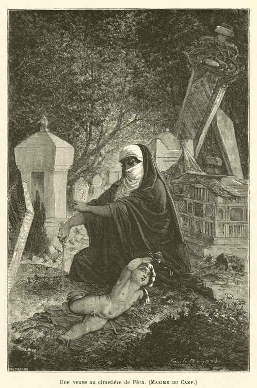 Wdowa na cmentarzu Pera, Maxime du Camp autorstwa after Emile Antoine Bayard