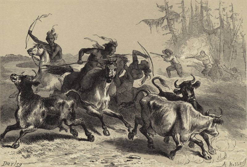 Indianie plądrują plantacje w Karolinie Południowej autorstwa after Felix Octavius Carr Darley