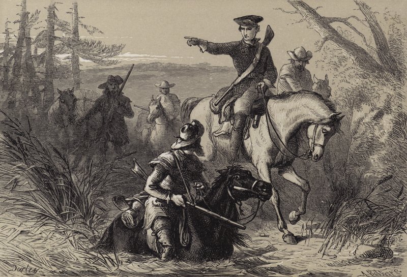 Major Waszyngton o swojej misji do francuskiego dowódcy autorstwa after Felix Octavius Carr Darley