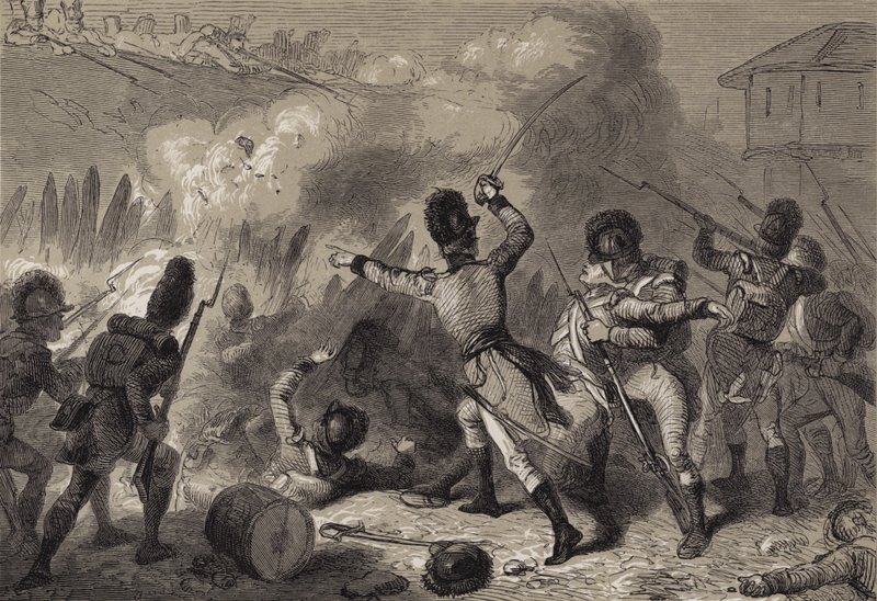 Brytyjczycy odparli w Fort Stephenson autorstwa after Felix Octavius Carr Darley