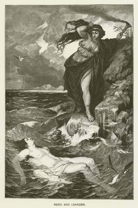 Bohater i Leander autorstwa after Ferdinand Keller