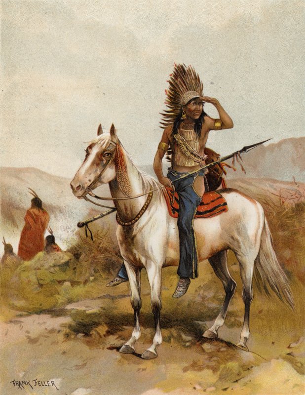 Wódz Indian Siuksów (chromolitho) autorstwa after Frank Feller