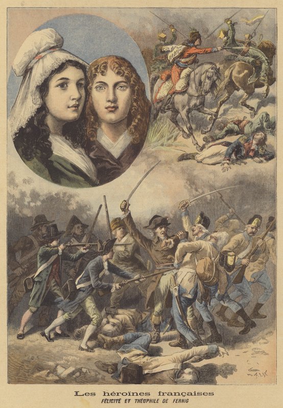 Francuskie bohaterki: Felicyta i Teofil de Fernig autorstwa after Frederic Theodore Lix