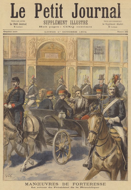 Prezydent Casimir-Pierier powracający z oglądania manewrów armii francuskiej autorstwa after Frederic Theodore Lix