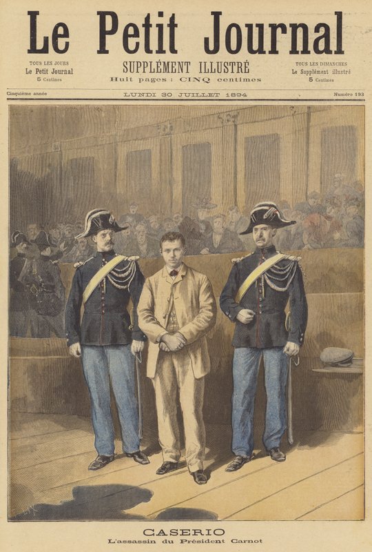 Sante Geronimo Caserio; zabójca prezydenta Carnota Francji autorstwa after Frederic Theodore Lix