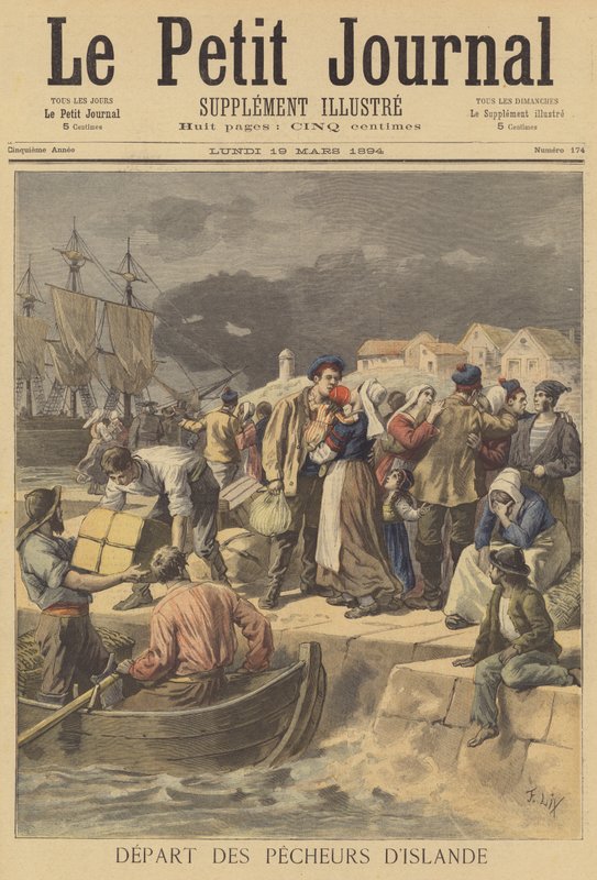 Islandzcy rybacy przygotowują się do wyjścia w morze autorstwa after Frederic Theodore Lix