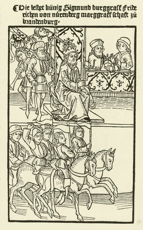 Inwestytura Fryderyka I z rodu Hohenzollernów na margrabiego brandenburskiego, 1415 autorstwa after German School
