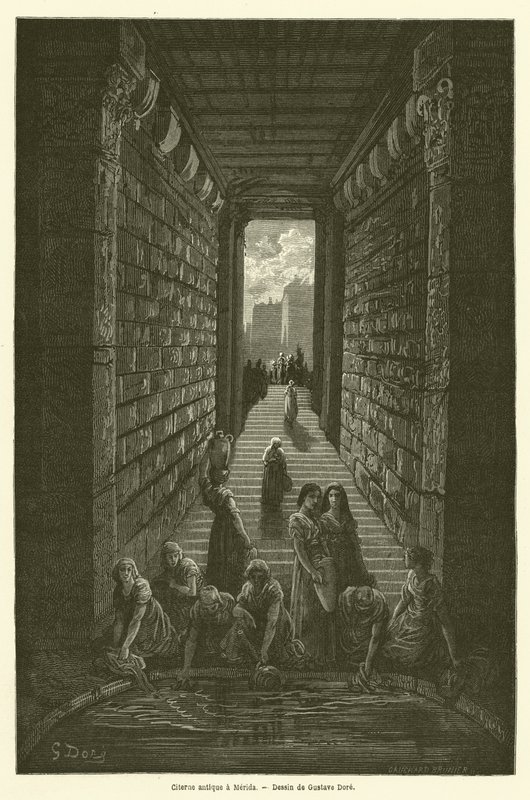 Starożytna cysterna w Merida autorstwa Gustave after Dore