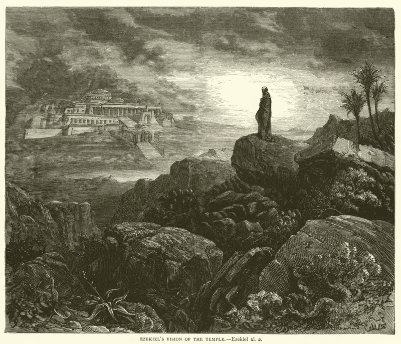 Ezechiel Wizja świątyni, Ezechiel, xl, 2 autorstwa Gustave after Dore