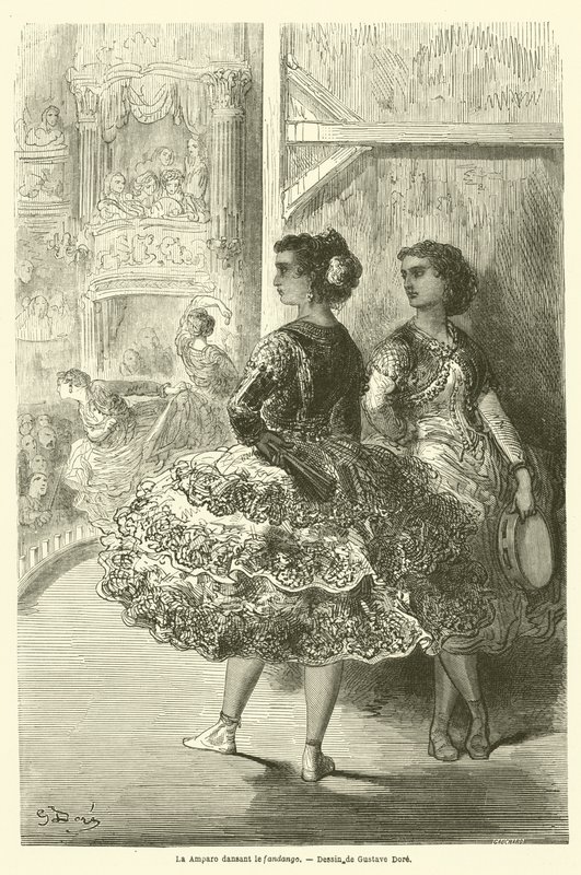 Amparo tańczy fandango autorstwa Gustave after Dore