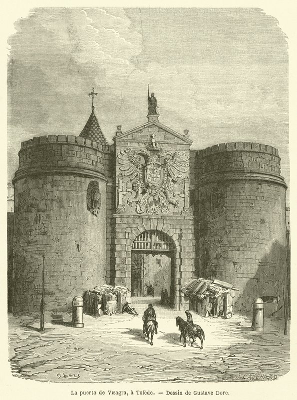 Brama Bisagra w Toledo autorstwa Gustave after Dore