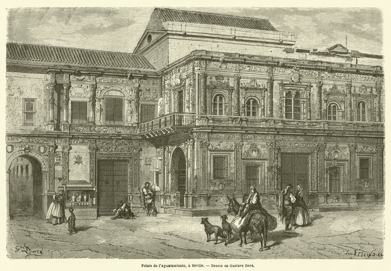 Palais de layuntamiento w Sewilli autorstwa Gustave after Dore