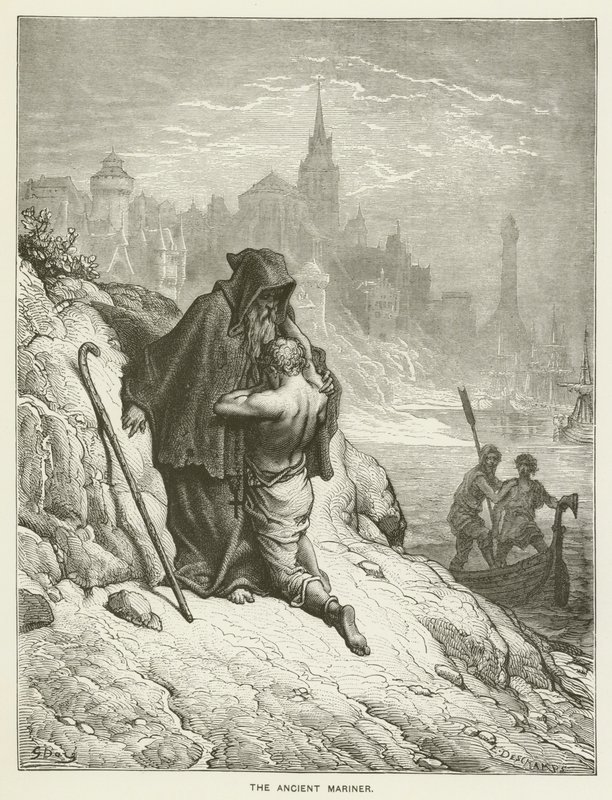 Starożytny marynarz autorstwa Gustave after Dore
