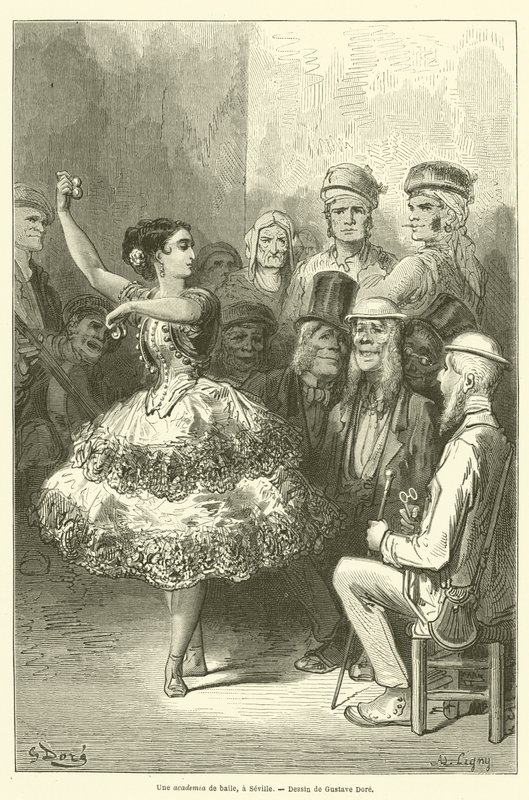 Akademia Baile w Sewilli autorstwa Gustave after Dore