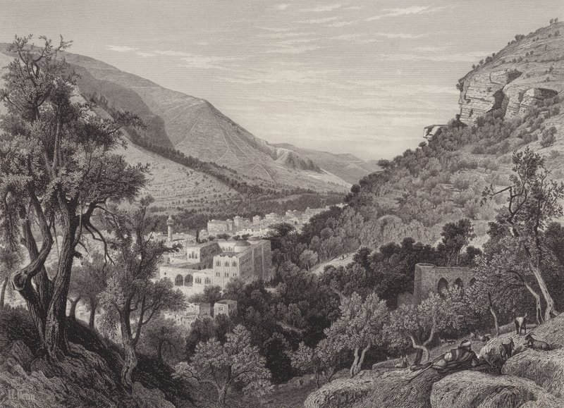 Nablus, starożytne Sychem autorstwa after Harry Fenn