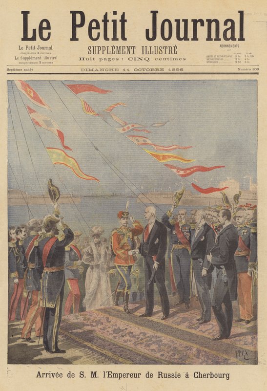 Przybycie cara Rosji Mikołaja II do Cherbourga autorstwa after Henri Meyer